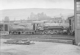 Northern Pacific steam locomotive 33 at Missoula, Montana, in 1953.