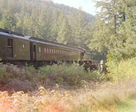 Lewis & Clark Railway Diesel Locomotive Number 81 at Moulton Falls, Washington in October, 1988.