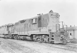 Northern Pacific diesel locomotive number 296 at Auburn, Washington, in 1970.