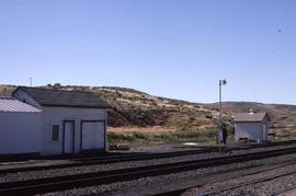 Burlington Northern buildings at Connell, Washington, in 1986.