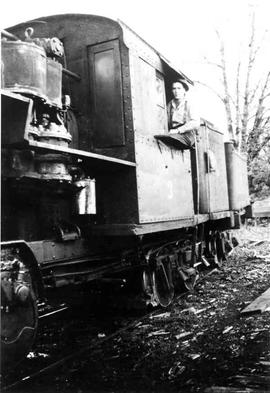 Baldridge Logging Company steam locomotive number 3 at Maple Valley, Washington in 1936.