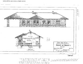 Spokane, Portland, and Seattle Railway Engineering Drawing, Depot at Bend, Oregon, 1911