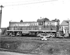 Great Northern Railway diesel locomotive number 230 at Renton, Washington, circa 1965.