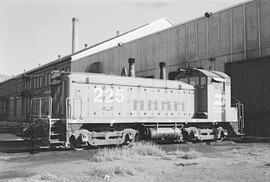 Burlington Northern diesel locomotive 225 at Livingston, Montana in 1972.