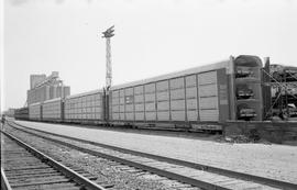 Burlington Northern autorack car at Seattle, Washington in 1975.