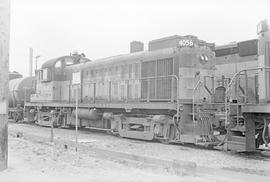 Burlington Northern diesel locomotive 4056 at Portland, Oregon in 1976.