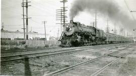 Great Northern Railway steam locomotive 2501 in Washington State, undated.