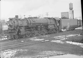 Northern Pacific steam locomotive 2689 at Staples, Minnesota, in 1950.