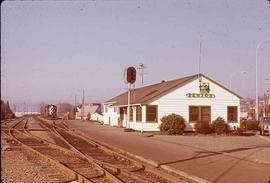 Burlington Northern Railroad station at Renton, Washington, circa 1993.