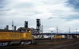 Union Pacific Railroad Company diesel locomotive 1071 at Portland, Oregon in 1959.