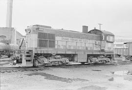 Burlington Northern diesel locomotive 935 at Portland, Oregon in 1971.