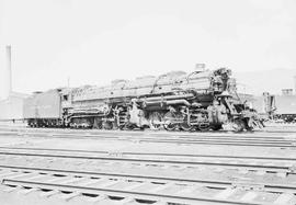 Northern Pacific steam locomotive 5010 at Livingston, Montana, in 1952.