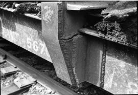 Burlington Northern flat car 631386 between Bucoda and Tenino, Washington, circa 1974.