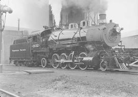 Northern Pacific steam locomotive 1632 at Brainerd, Minnesota, in 1950.