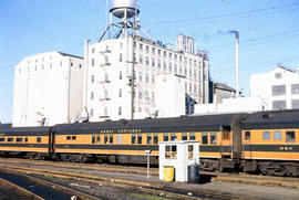 Great Northern Railway Company coach 990 at Portland, Oregon in 1963.