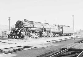 Northern Pacific steam locomotive 5005 at Livingston, Montana, in 1953.