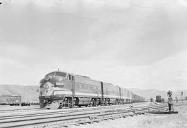 Northern Pacific diesel locomotive 7007A at Bozeman, Montana, in 1955.