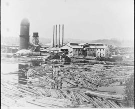 Lumber mill in McKenna, Washington, circa 1910.