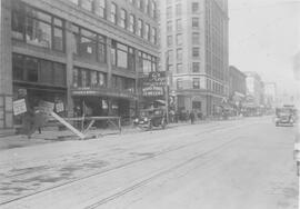 Seattle Municipal Railway track, Seattle, Washington, circa 1925