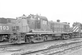 Burlington Northern diesel locomotive 4081 at Vancouver, Washington in 1976.