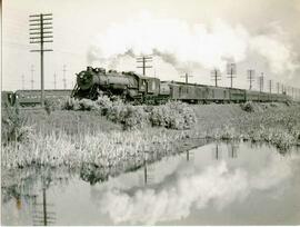 Great Northern Railway steam locomotive 2501 in Washington State, undated.