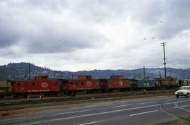 Spokane, Portland and Seattle Railway diesel locomotive X111 at Portland, Oregon in 1968.