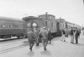 Northern Pacific mixed train number 591 at Centralia, Washington, in 1954.