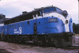 Burlington Northern Diesel Locomotive 700 at Whitefish, Montana, 1970