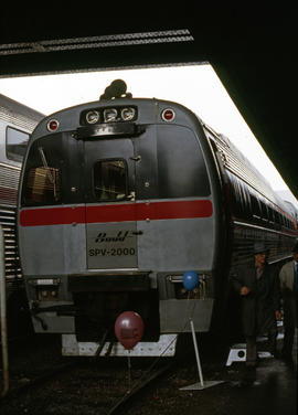 Budd Company rail diesel car SPV-2000 at Portland, Oregon in 1982.