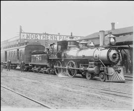 Northern Pacific steam locomotive 783 at Seattle, Washington, circa 1890.