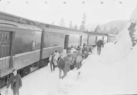 Northern Pacific passenger train number 6 at Martin, Washington, in 1960.