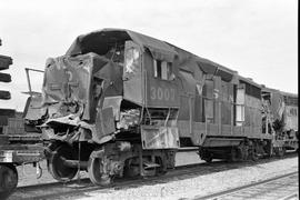 Western Pacific diesel locomotive 3007 at Auburn, Washington in 1978.