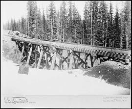 Northern Pacific bridge number 4 at Stampede Pass, Washington Territory, 1887.