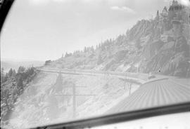 On board Northern Pacific Vista-Dome North Coast Limited at Highview, Montana, in 1955.