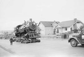 Northern Pacific steam locomotive 1364 at Ruston, Washington, in 1954.