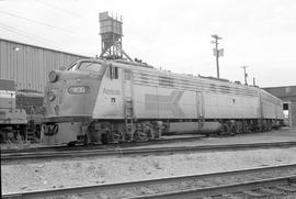 Amtrak diesel locomotive 406 at Minneapolis, Minnesota on June 19, 1973.