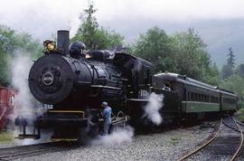 Northern Pacific steam locomotive 1070 at Wickersham, Washington, in 1977.