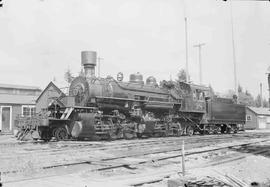 Rayonier Incorporated Steam Locomotive Number 38 at Railroad Camp, Washington in March, 1962.