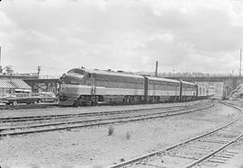 Burlington Northern passenger train number 195 at Tacoma, Washington in 1970.