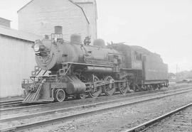 Northern Pacific steam locomotive 1387 at Missoula, Montana, in 1953.