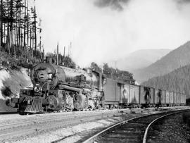 Northern Pacific steam locomotive number 4006 at Stampede, Washington, 9677.