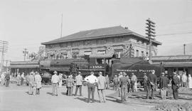 Northern Pacific steam locomotive 1356 at Missoula, Montana, in 1955.