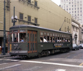 New Orleans Regional Transit Authority streetcar 932 at New Orleans, Louisiana in 1978.