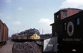 Northern Pacific Railroad Company diesel locomotive 5405A at Portland, Oregon in 1962.