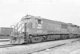 Burlington Northern diesel locomotive 5416 at Clyde, Illinois in 1972.