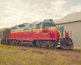 Mount Hood Railroad Diesel Locomotive Number 88 at O'Dell, Oregon in June, 1990.