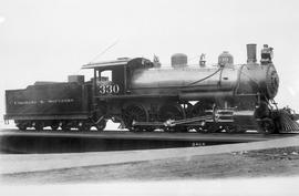 Colorado and Southern Railway steam locomotive 330 at Philadelphia, Pennsylvania in 1903.