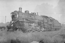 Northern Pacific steam locomotive 2230 at Forsyth, Montana, circa 1945.