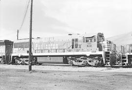 Burlington Northern diesel locomotive 5641 at Missoula, Montana in 1972.