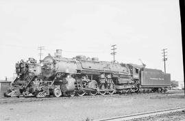 Northern Pacific steam locomotive 2609 at Portland, Oregon, in 1947.